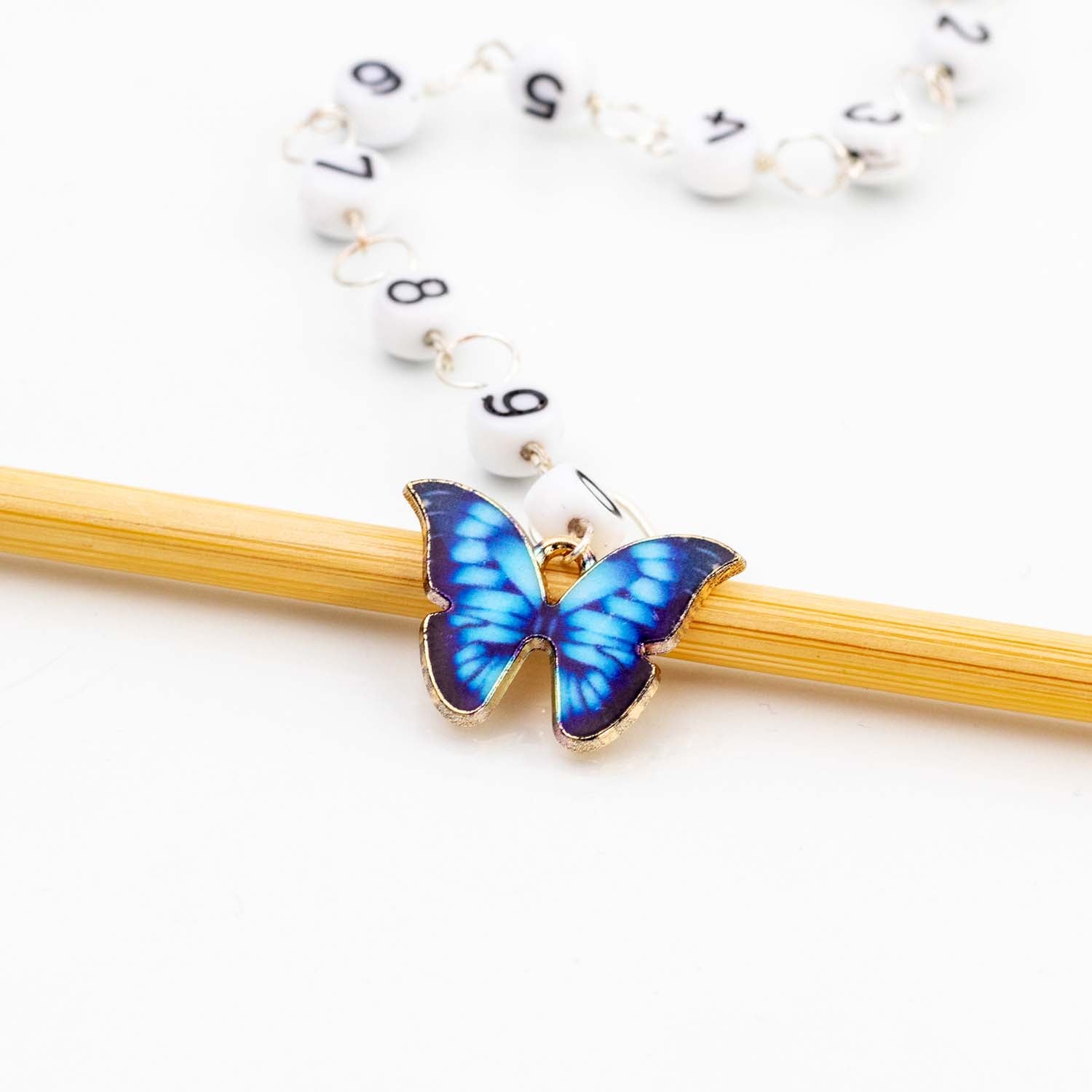 Blue Butterfly Knitting Row Counter