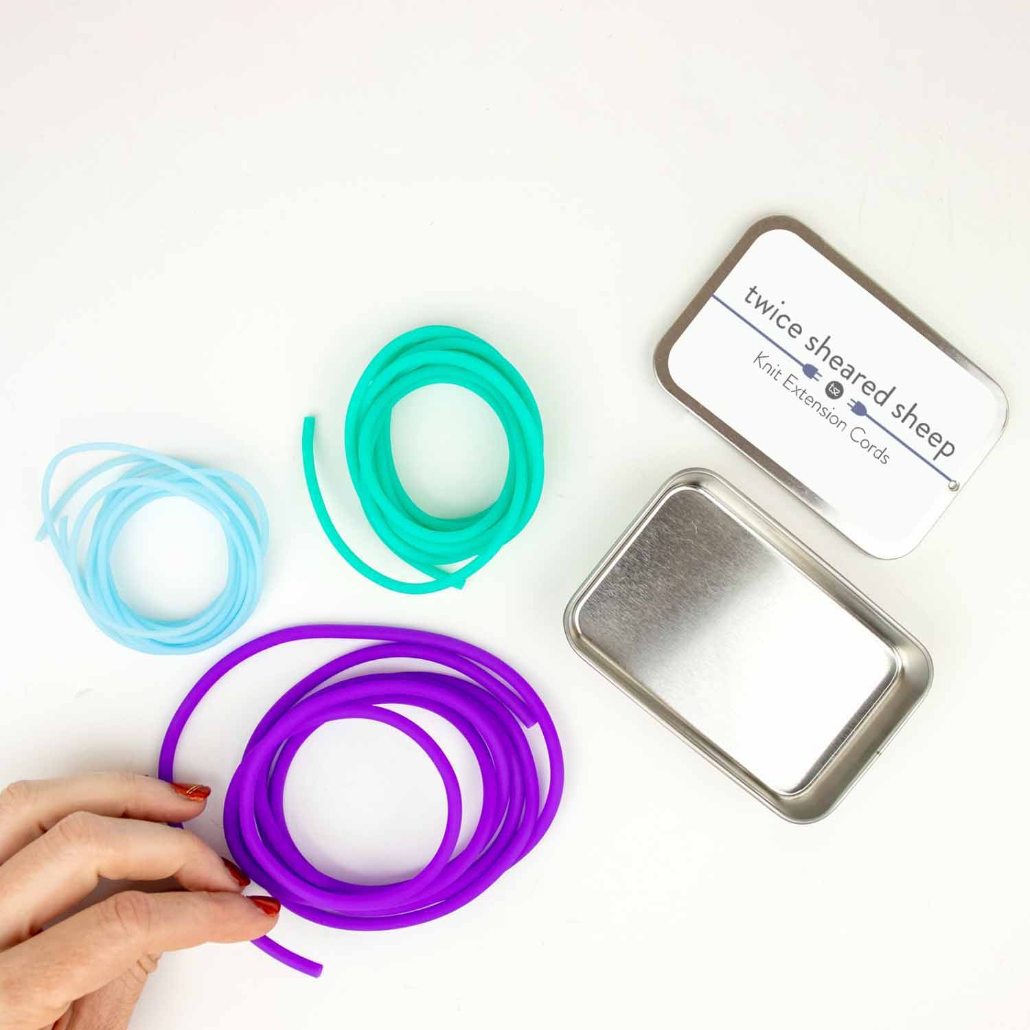 Knit extension cords - stitch holder cords