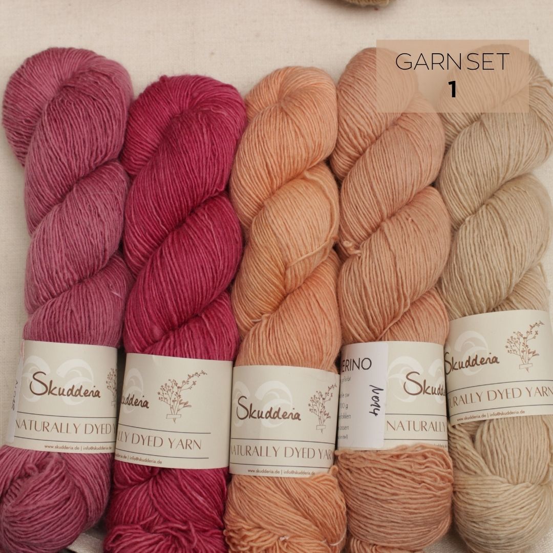 Single Merino mit Naturfarben gefärbt OOAK Sets