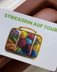 Kofferanhänger - Strickerin auf Tour