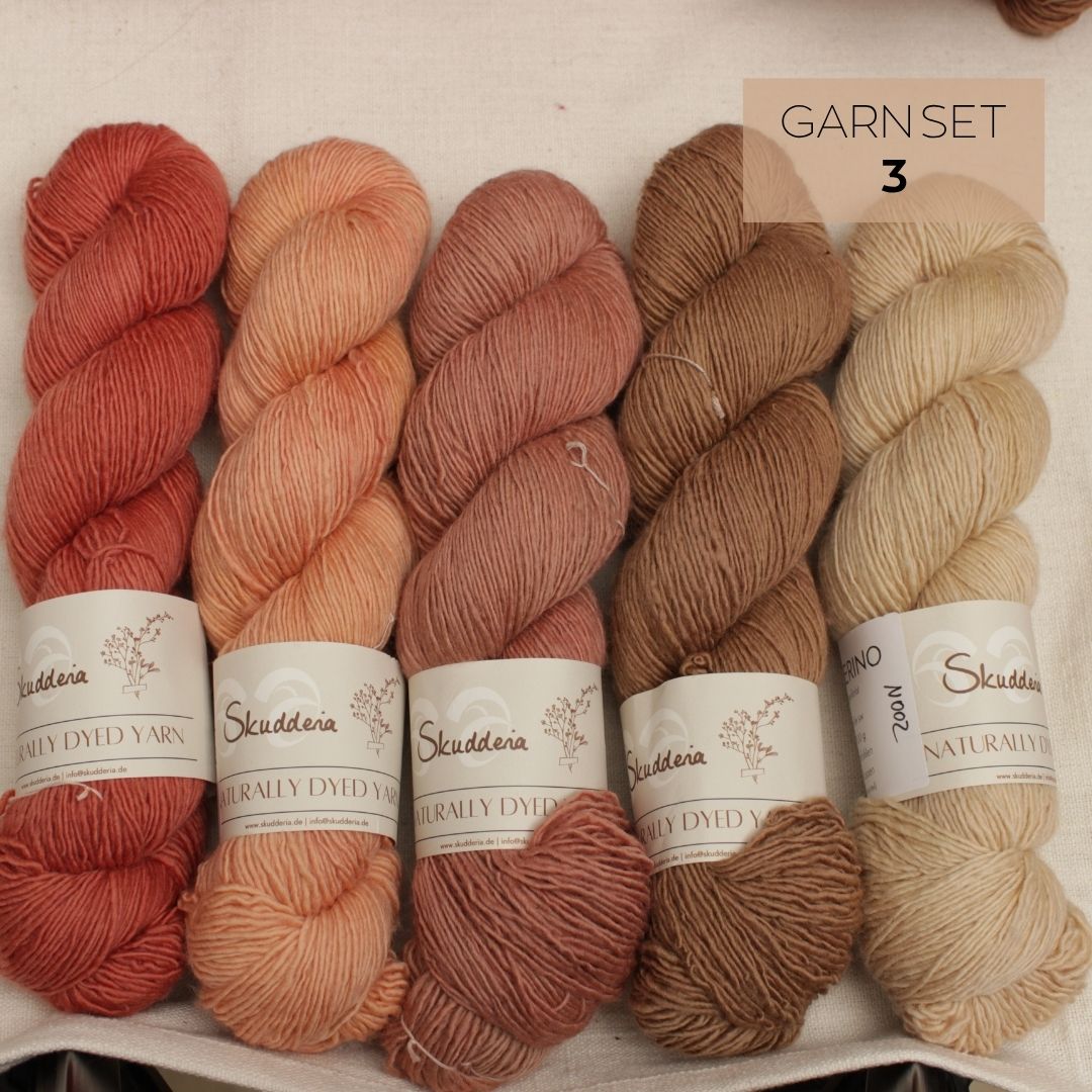Single Merino mit Naturfarben gefärbt OOAK Sets