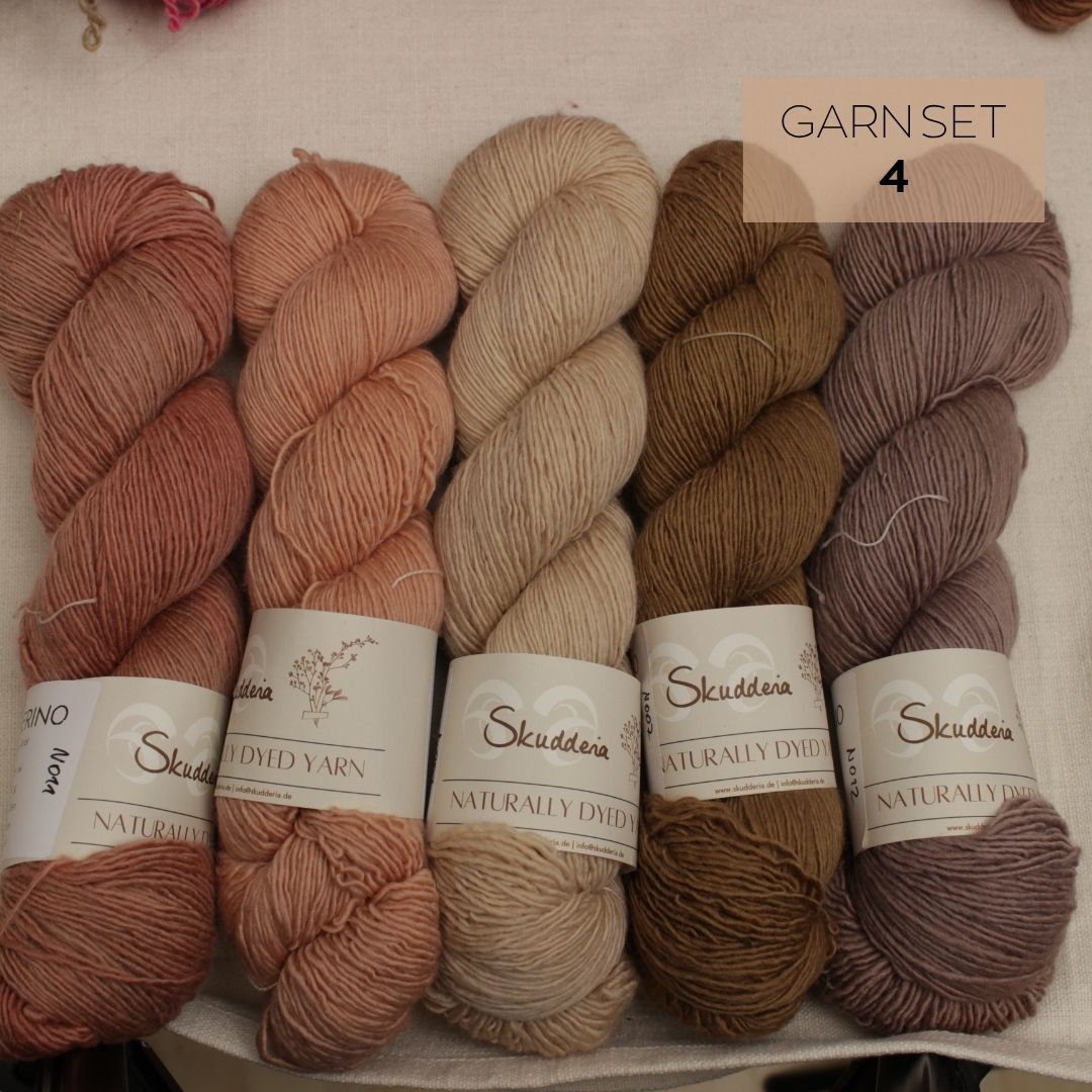 Single Merino mit Naturfarben gefärbt OOAK Sets