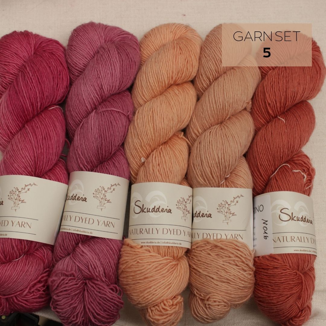 Single Merino mit Naturfarben gefärbt OOAK Sets