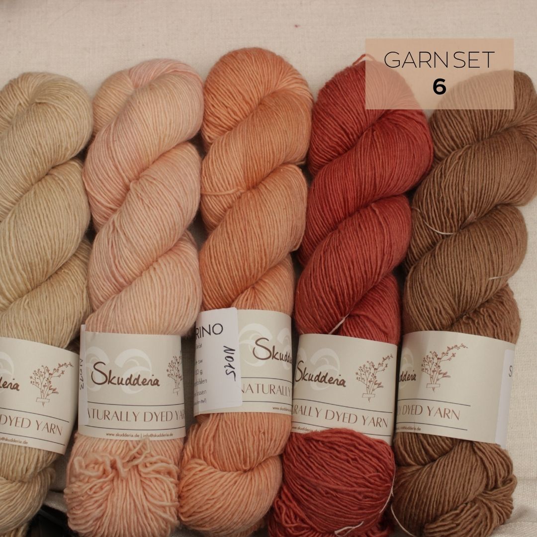 Single Merino mit Naturfarben gefärbt OOAK Sets
