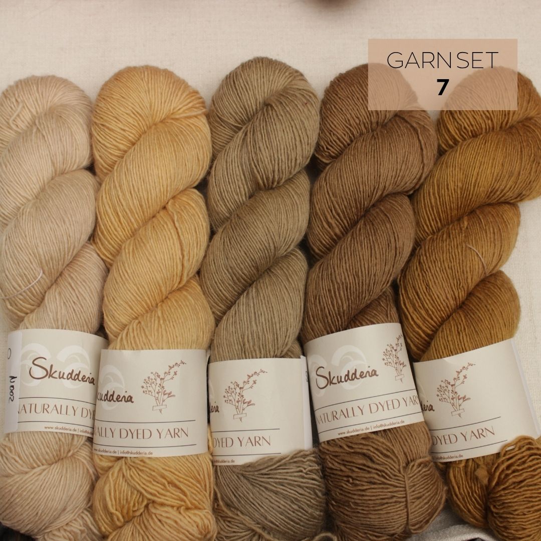 Single Merino mit Naturfarben gefärbt OOAK Sets