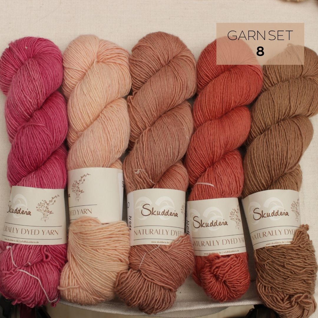 Single Merino mit Naturfarben gefärbt OOAK Sets
